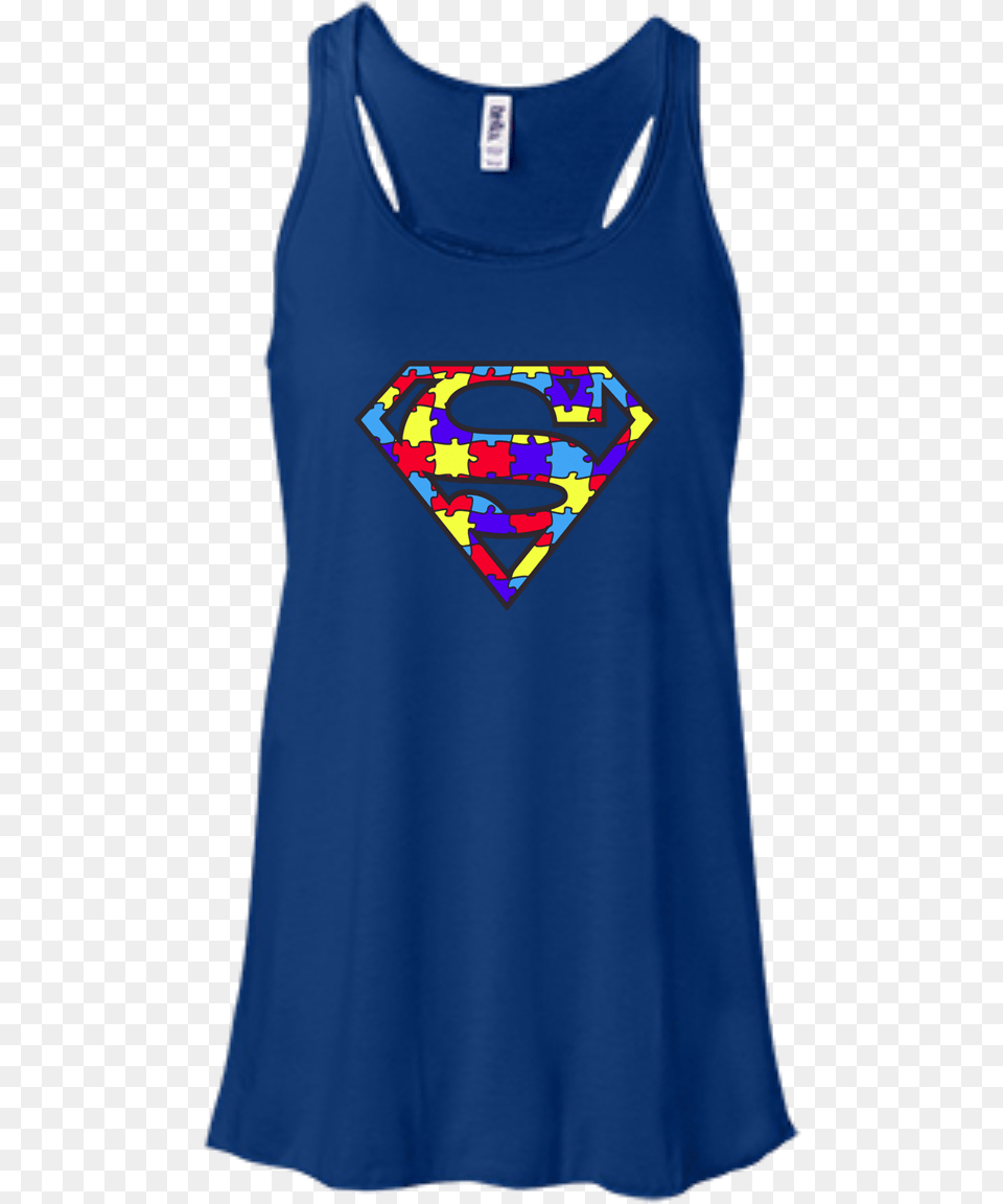 Autism Awareness Superman Logo Light Blue Shirt Hoodie Tank With A, Clothing, Tank Top, Adult, Female Free Transparent Png