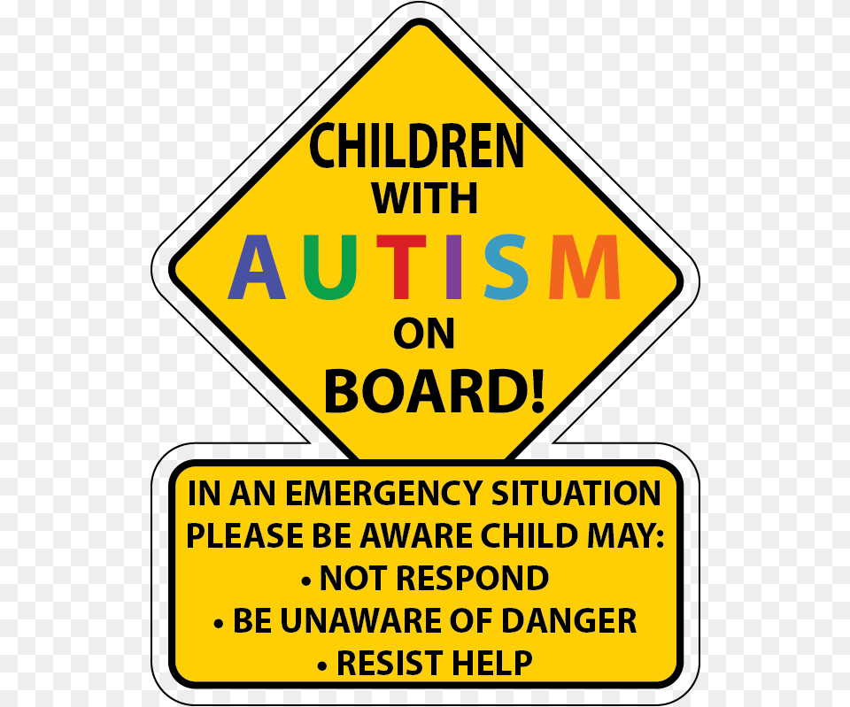 Autism Car Stickers, Sign, Symbol, Road Sign Png Image