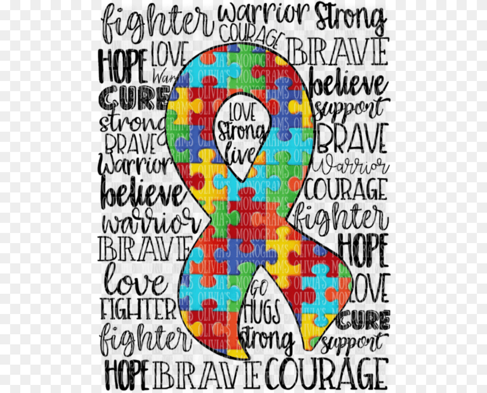 Autism Ribbon, Text, Number, Symbol, Art Free Png Download