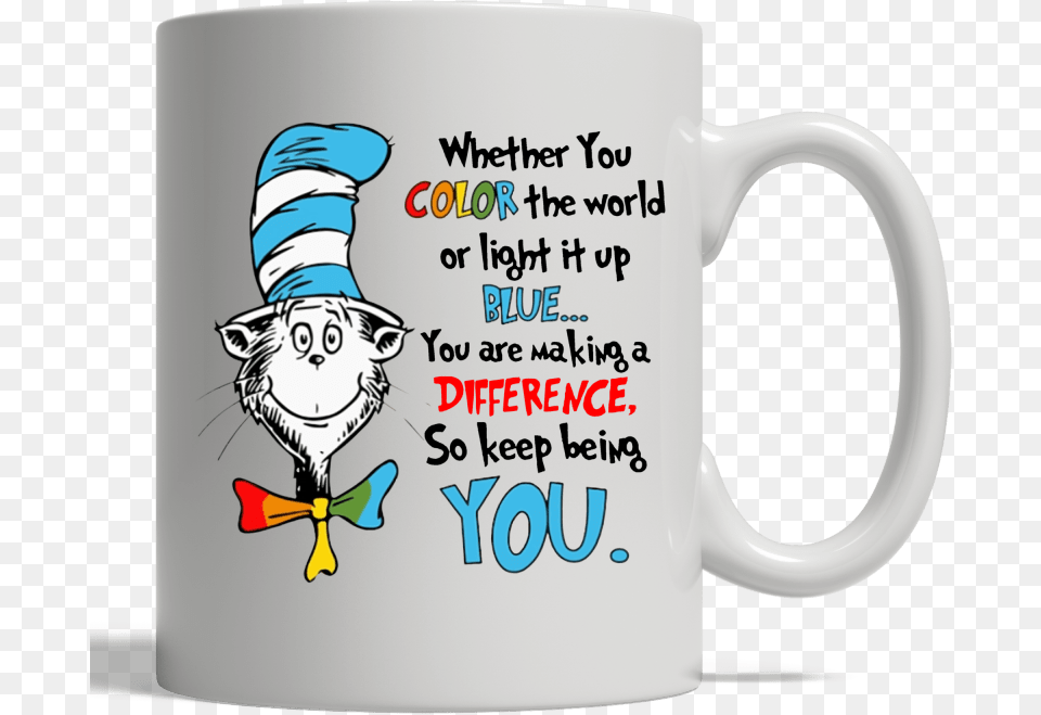 Autism Teacher Dr Seuss Light It Up Blue Mug Dr Seuss Teacher Mug, Cup, Beverage, Coffee, Coffee Cup Png Image