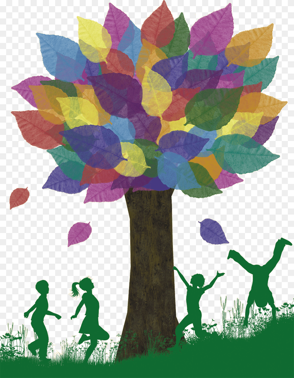 Autism Tree Children Playing On Grass, Art, Purple, Modern Art, Person Free Transparent Png