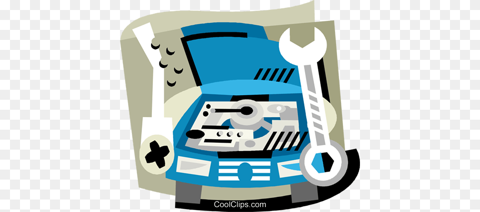 Auto Maintenance Royalty Free Vector Clip Art Illustration, Device, Grass, Lawn, Lawn Mower Png Image