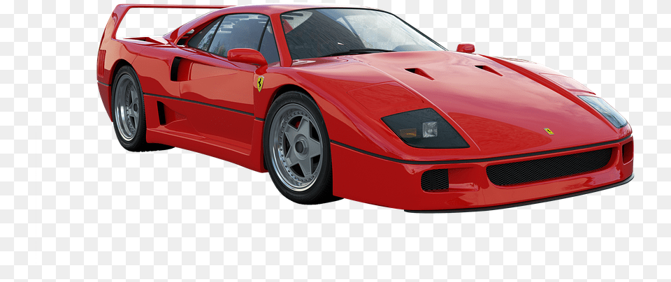 Auto Vehicles Red Motorsport Automotive Vehicle Ferrari F40, Alloy Wheel, Transportation, Tire, Sports Car Free Transparent Png