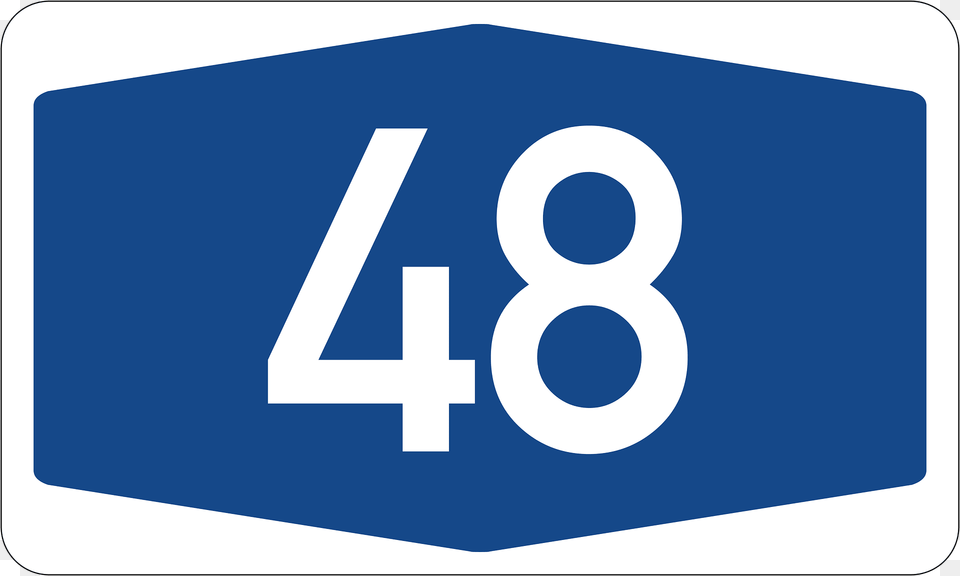 Autobahn Limited Access Highway Route Number 48 Clipart, Symbol, Text, Sign, First Aid Free Png