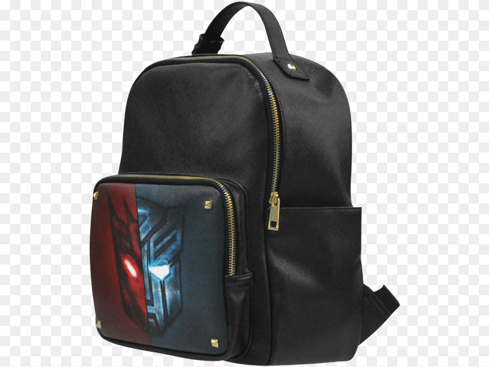 Autobots And Decepticons Print Taiga Leather Casual Backpack, Bag, Accessories, Handbag Png Image
