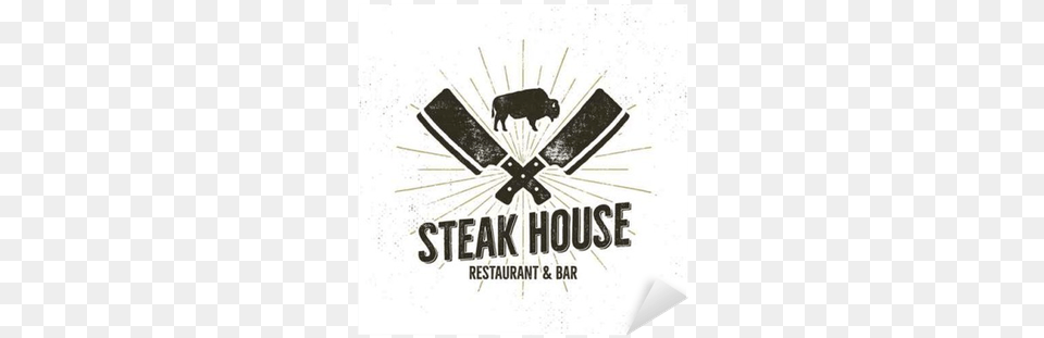 Autocolante Pixerstick Steak House Etiqueta Vintage Steakhouse Vintage Label, Logo, Emblem, Symbol, Advertisement Free Png Download