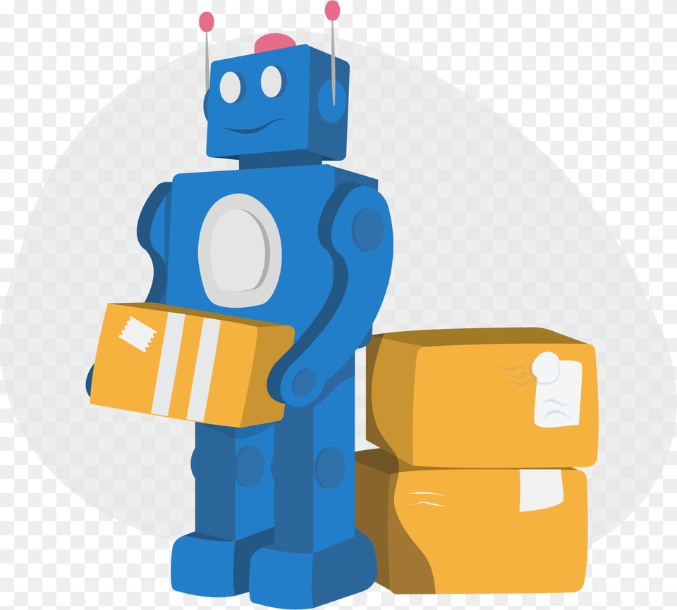 Automate Your Shipping Robot, Box, Cardboard, Carton, Person Free Png Download
