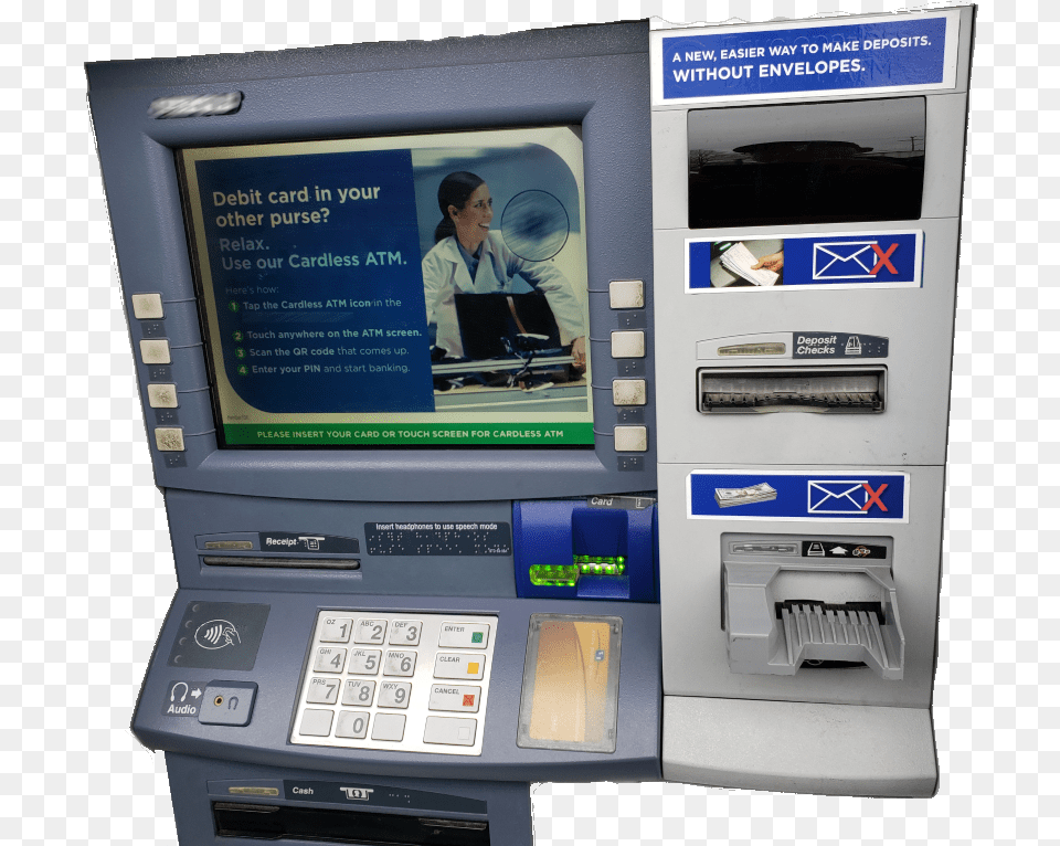 Automated Teller Machine, Adult, Person, Woman, Female Free Transparent Png