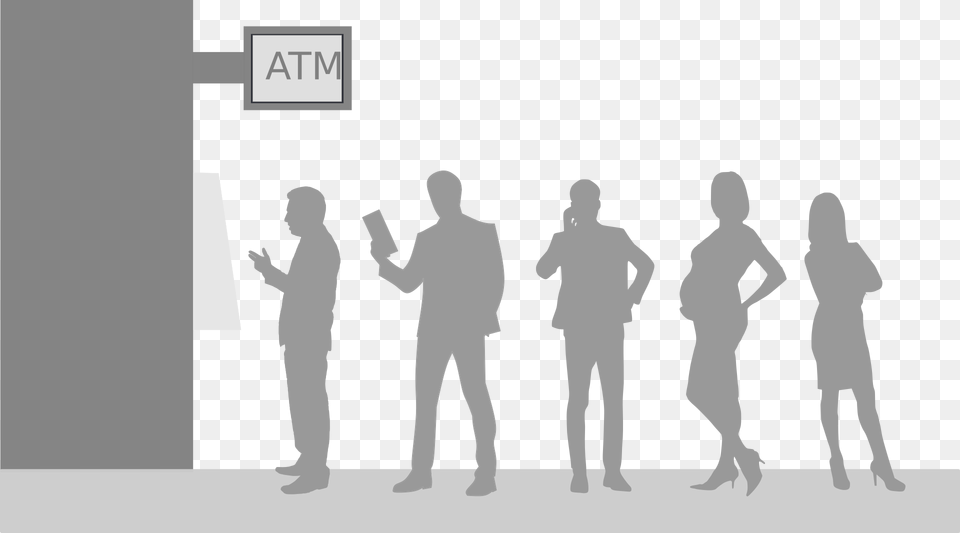 Automated Teller Machine, Silhouette, Adult, Male, Man Free Transparent Png