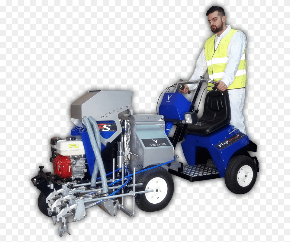 Automatic Line Striper Seat Self Propelled Vezos Rust Oleum Striping Machine, Plant, Grass, Lawn, Adult Free Transparent Png