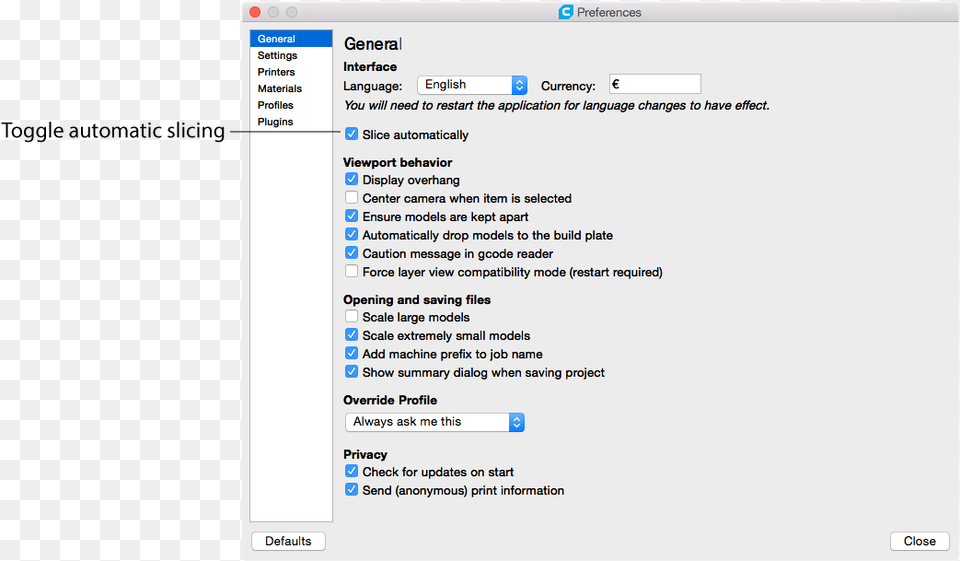 Automatic Slicing Data Viewer Slicing Cura Preferences, Text, File, Page, Computer Png