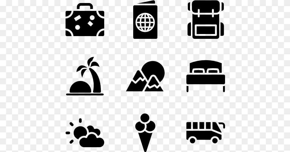 Automotive Decalfontblack And Whiteline Articon Travel Icons Vector, Gray Free Png