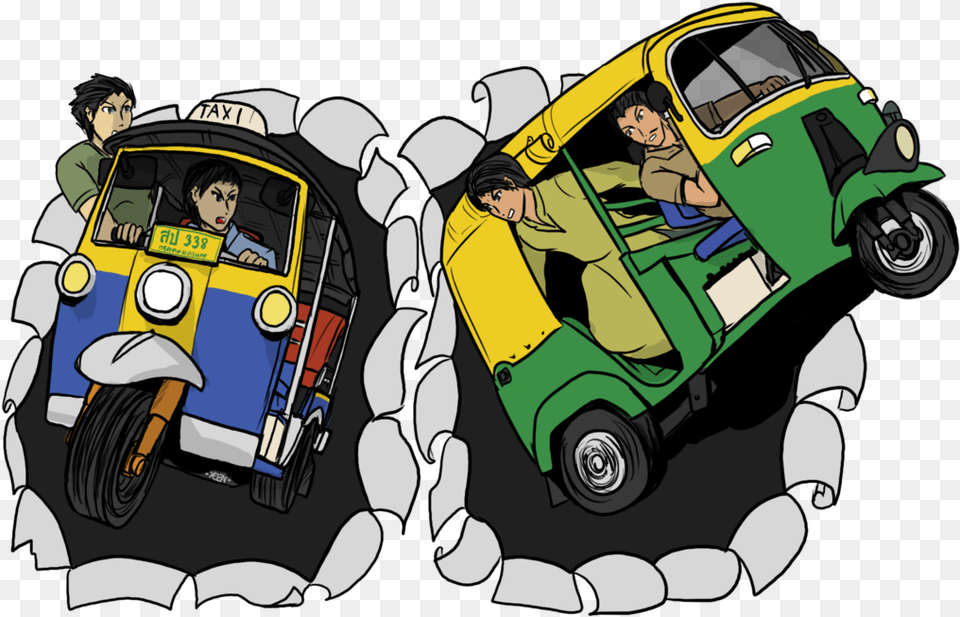 Autowallahs Of Mumbaipur I Auto Rickshaw Cartoon, Wheel, Baby, Person, Machine Png