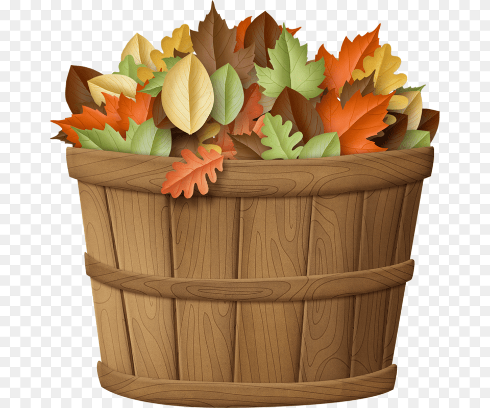 Autumn Basket Clip Art, Jar, Leaf, Plant, Planter Png Image