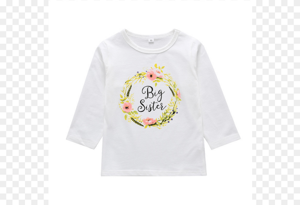 Autumn Big Sister Flower T Shirt Long Sleeved Active Shirt, Clothing, Long Sleeve, Sleeve, T-shirt Free Png