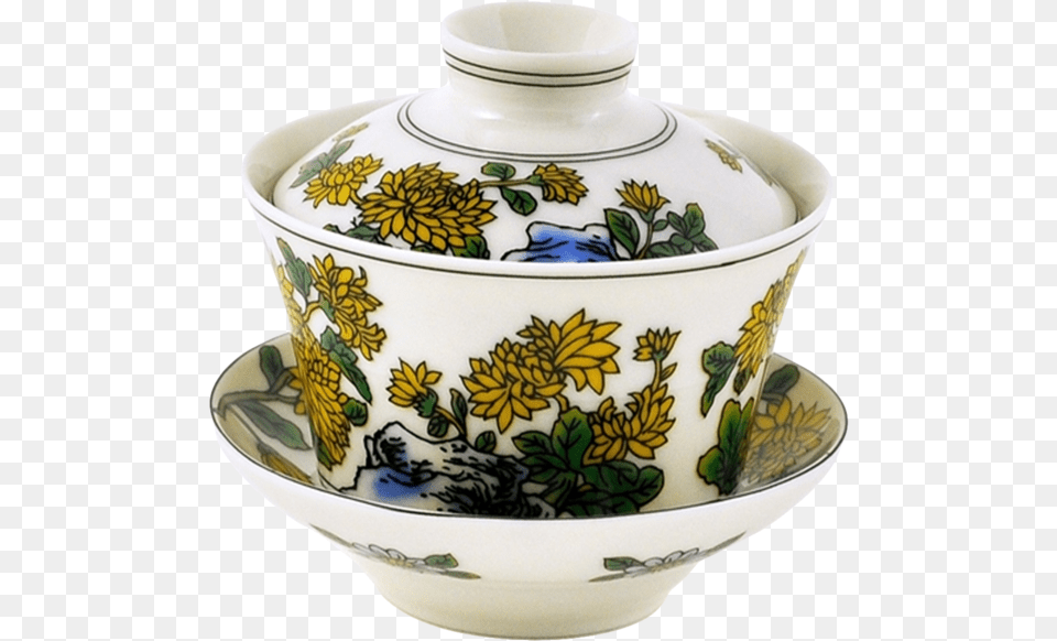 Autumn Blossom Gaiwan Porcelain, Art, Pottery, Cup, Bowl Png Image