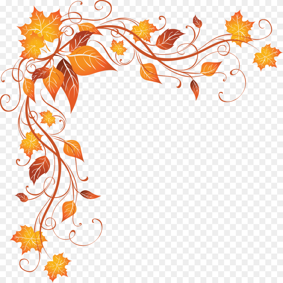 Autumn Border Fall Leaves Border, Art, Floral Design, Graphics, Leaf Free Png Download