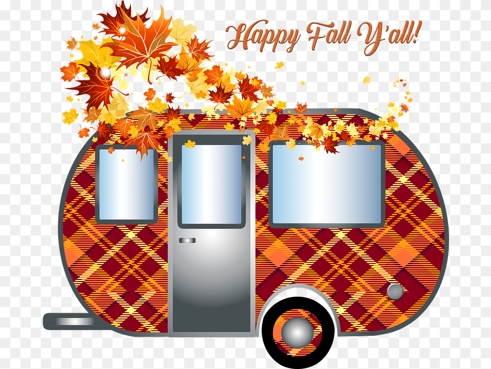 Autumn Camper Trailer Travel Fall Leaves Fall Leaves Hd, Leaf, Plant, Machine, Wheel Png Image
