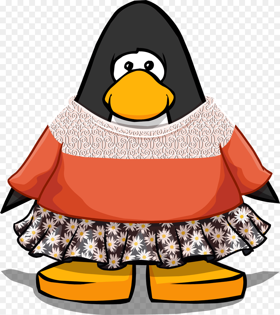 Autumn Floral Outfit On A Player Card Club Penguin Blue Tux, Clothing, Costume, Person, Baby Png Image