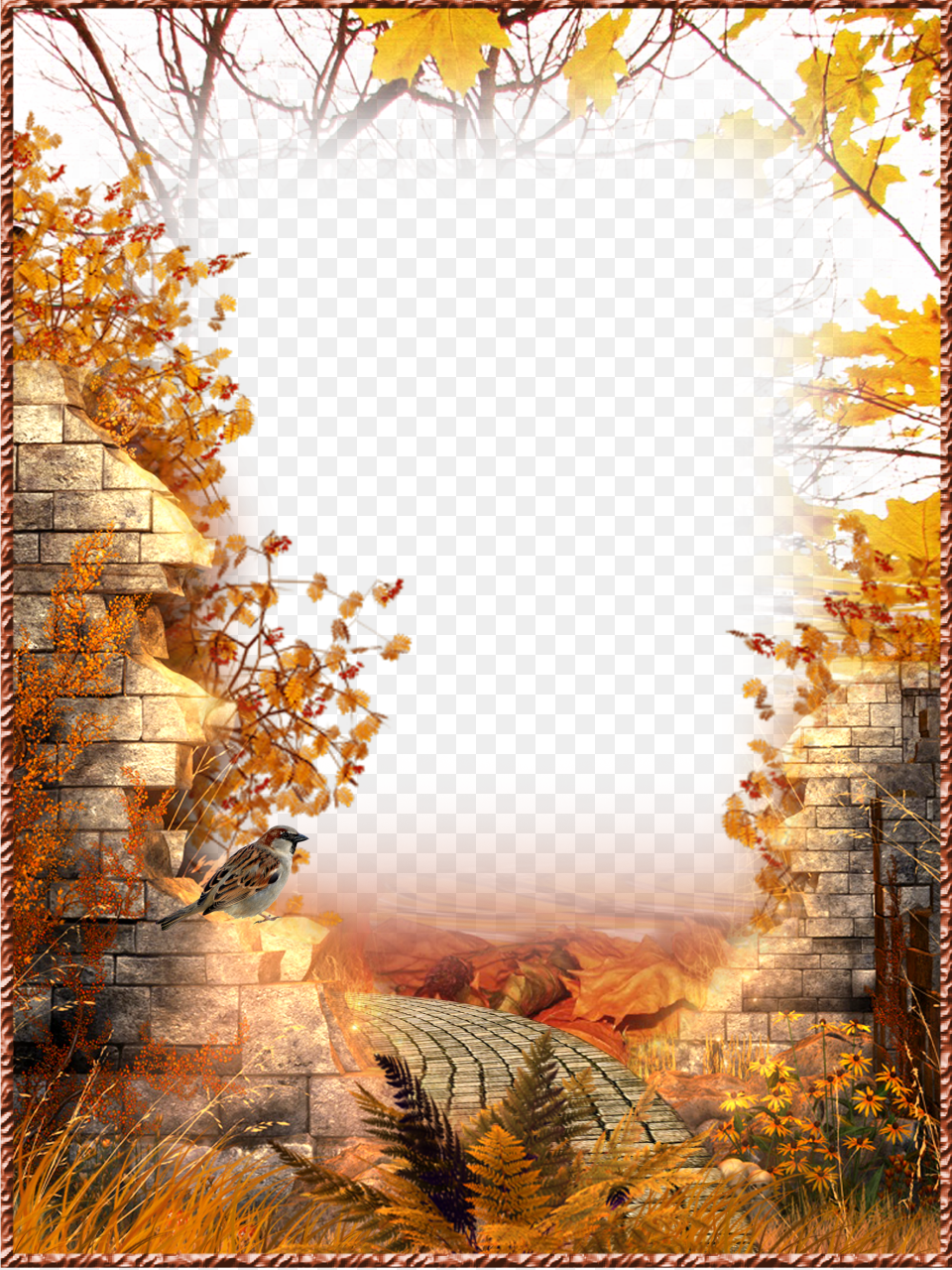 Autumn Frame Collage Frame Autumn, Leaf, Plant, Tree, Animal Free Png Download