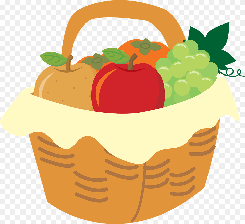 Autumn Fruits Clipart, Basket, Food, Fruit, Plant Png