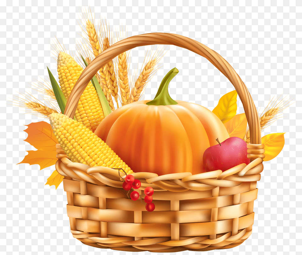 Autumn Harvest Basket Clipart Free Transparent Png