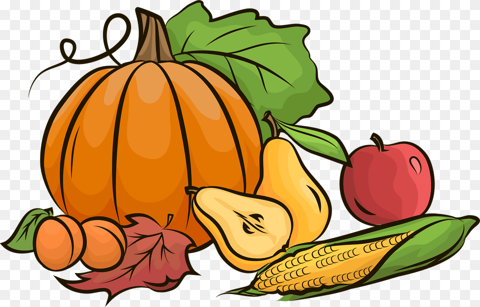 Autumn Harvest Clipart, Food, Plant, Produce, Pumpkin Free Png