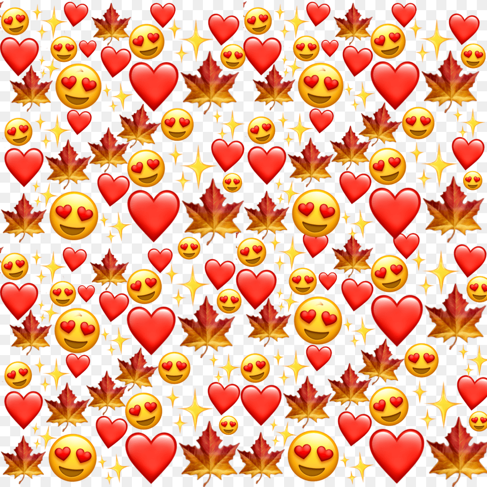 Autumn Heart Shine Emoji Tumblr Aesthetic Red, Pattern Free Png Download