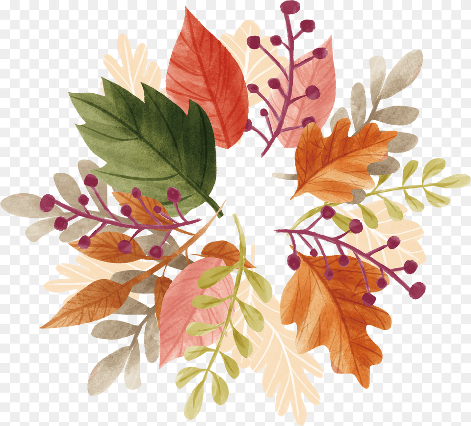 Autumn Leaf Box Transprent Autumn Watercolor Leaves Transparent, Herbs, Plant, Herbal, Art Free Png