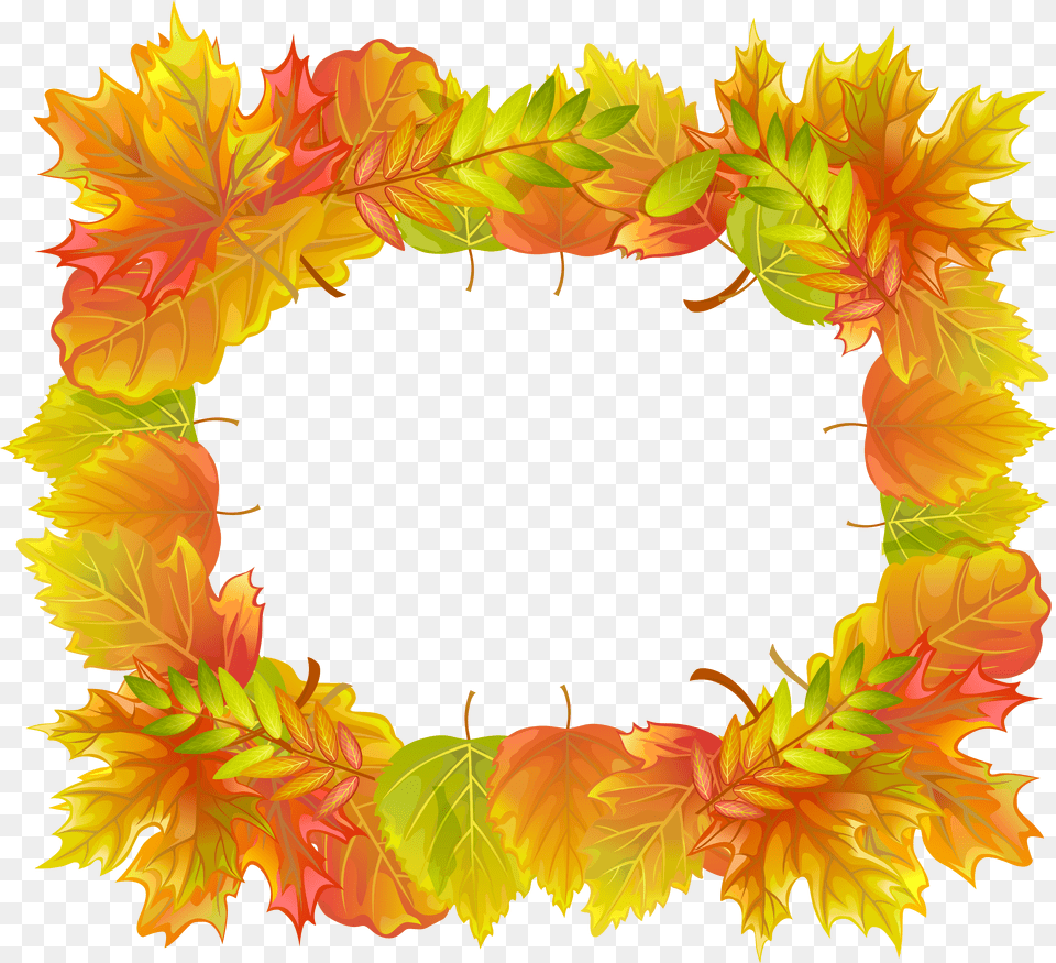 Autumn Leafs Border Frame Clipart Border Autumn Frame Clipart Png Image