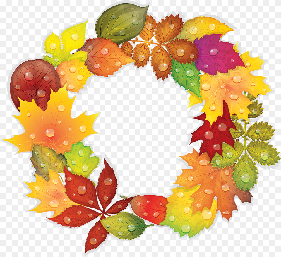Autumn Leaves Frame Vector Graphics, Leaf, Plant, Wreath, Art Png Image