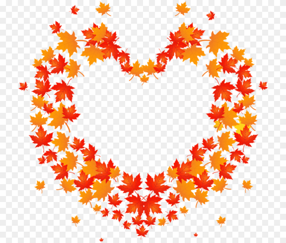 Autumn Leaves Heart Transparent Clip Art Image Autumn Leaves Heart, Leaf, Plant, Tree Free Png