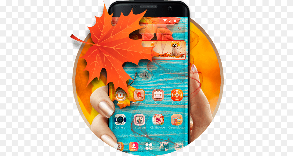 Autumn Plaid Theme 1110 Tlcharger Apk Android Aptoide Smartphone, Electronics, Plant, Leaf, Phone Png Image