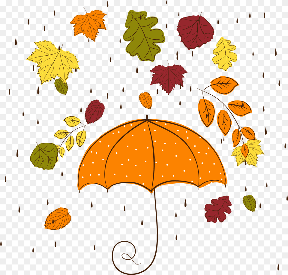 Autumn Rain Clipart Mart Autumn Rain, Leaf, Plant, Tree, Canopy Free Png Download