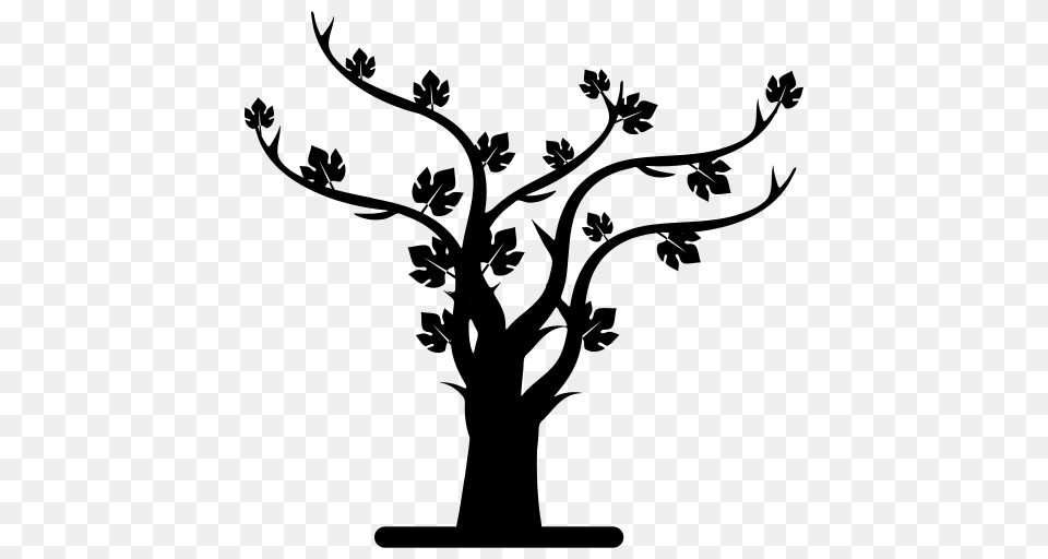 Autumn Tree Silhouette Icon, Gray Free Transparent Png