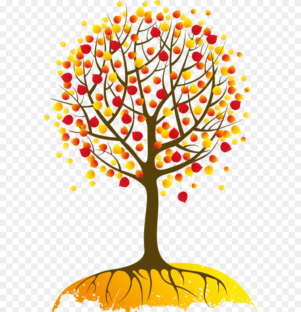 Autumn Trees Vector Clip Art Falling Leaves, Modern Art, Graphics, Plant, Potted Plant Free Png Download