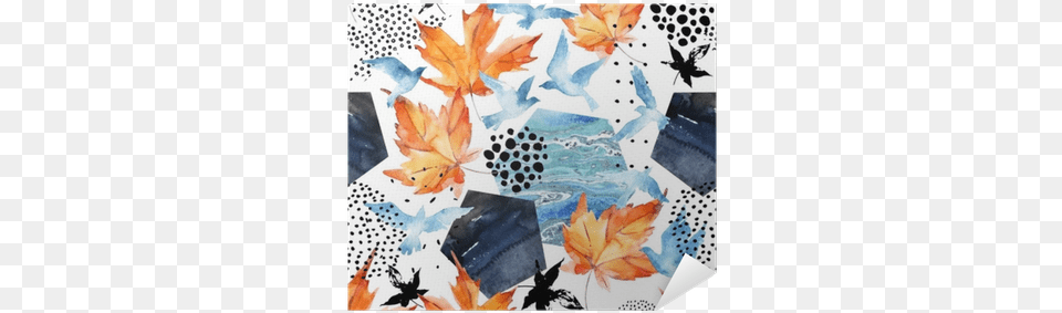 Autumn Watercolor Background Art Print Tanycya39s Watercolor Fresh Orange Lemon, Leaf, Plant, Collage, Tree Free Png Download