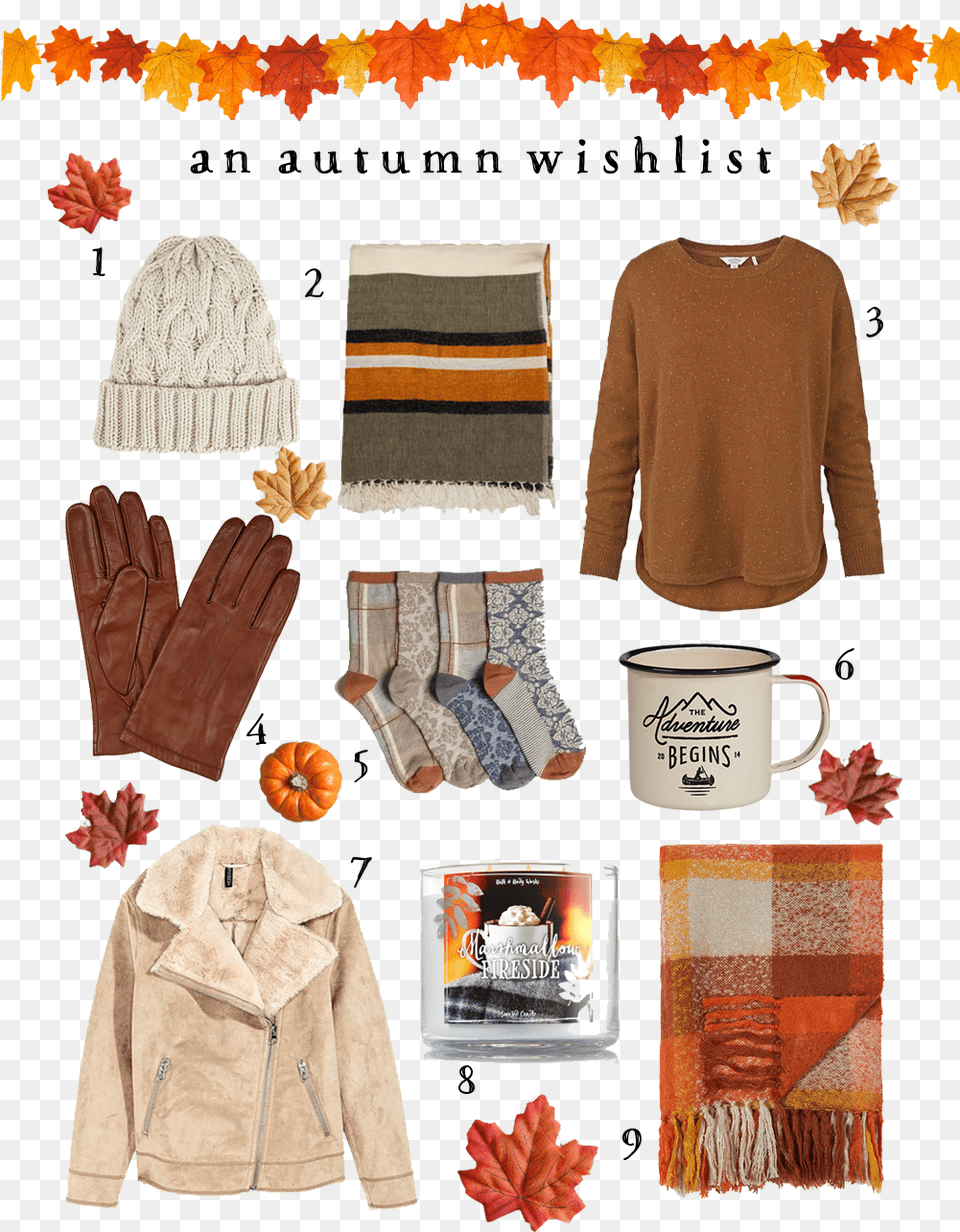 Autumn Wishlist Woolen, Clothing, Glove, Coat, Cup Free Png Download