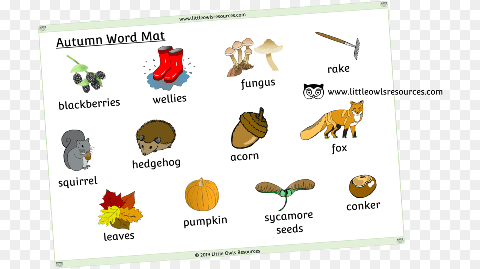 Autumn Word Mat, Leaf, Plant, Produce, Nut Png Image