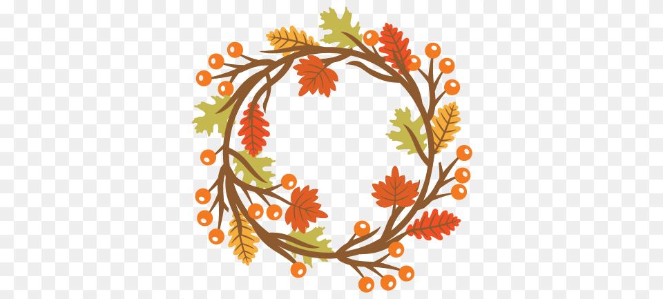 Autumn Wreath Svg Scrapbook Cut File Cute Clipart Files For Autumn Wreath Clip Art, Floral Design, Graphics, Leaf, Pattern Free Png