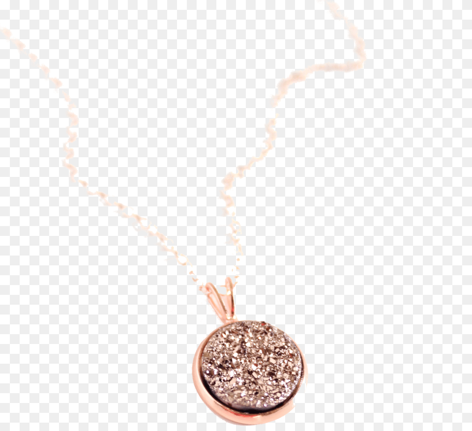 Ava Rose Gold Druzy Necklace Locket, Accessories, Jewelry, Pendant, Diamond Png Image