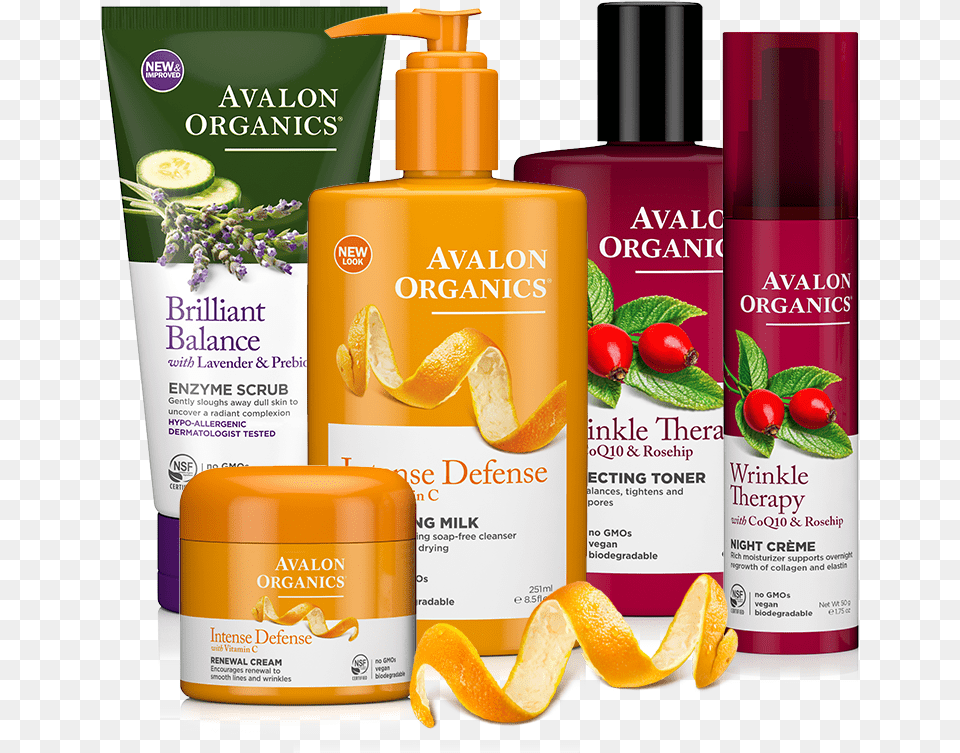Avalon Organics Skin Care Products Avalon Organics Intense Defense Hydrating Cleansing, Bottle, Lotion, Cosmetics, Perfume Free Transparent Png