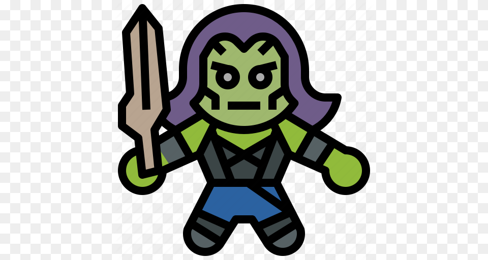 Avangers Avatars Gamora Gartoon Hero Marvel Icon, Face, Head, Person Png