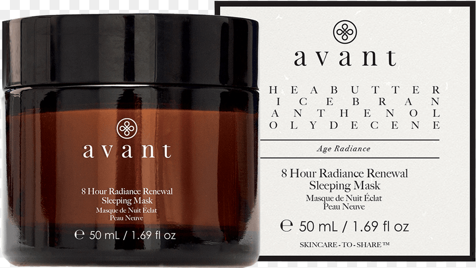 Avant Skincare 8 Hour Radiance Renewal Sleeping Mask Avant 8 Hour Radiance Renewal Sleeping Mask, Bottle, Aftershave, Cosmetics, Perfume Free Png