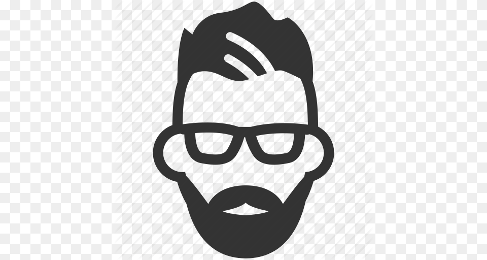 Avatar Beard Glasses Hipster Male Man Person Icon, Accessories, Stencil, Photography, Head Free Transparent Png