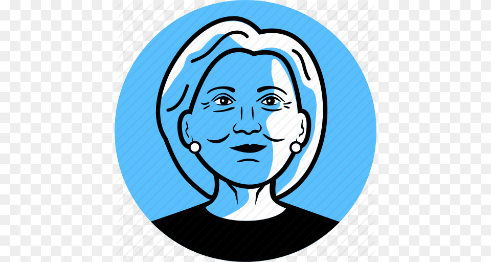 Avatar Candidate Clinton Democrat Face Female Hillary, Accessories, Earring, Head, Jewelry Free Png Download