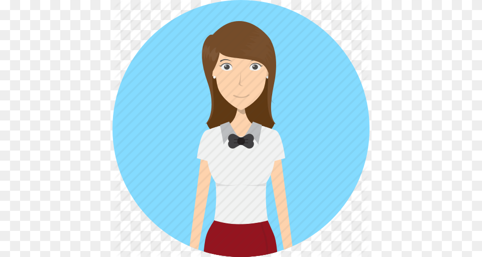 Avatar Career Character Face Female Profession Waitress Icon, Accessories, Tie, Blouse, Clothing Free Png Download