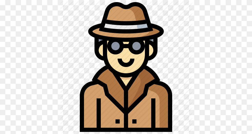 Avatar Detective Human Man Occupation Profession Icon, Clothing, Hat, Photography, Face Free Transparent Png