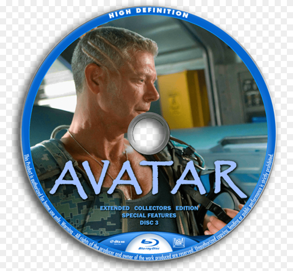 Avatar Dvd Label Art Stephen Lang Avatar, Adult, Disk, Male, Man Free Transparent Png