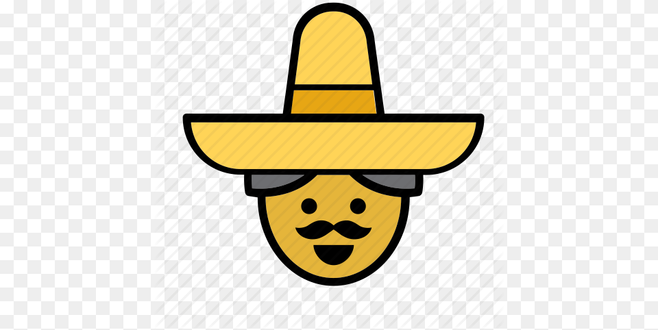Avatar Face Man Mexican Mex People Person Icon, Clothing, Hat, Sombrero, Head Free Png Download